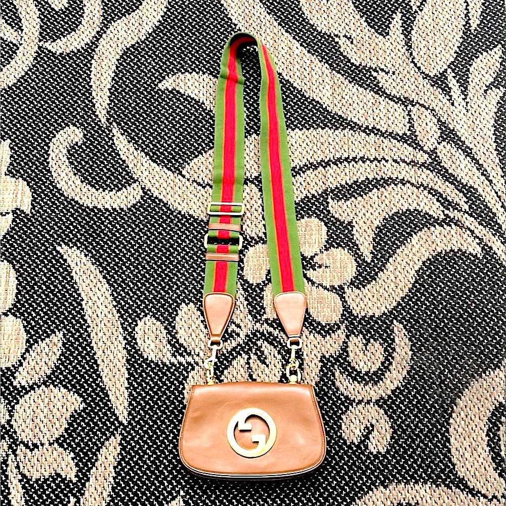 Gucci Tan Crossbody with Web Strap